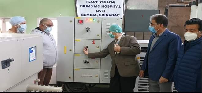 Principal SKIMS Bemina commissions oxygen concentration plant for better care of COVID-19 patients