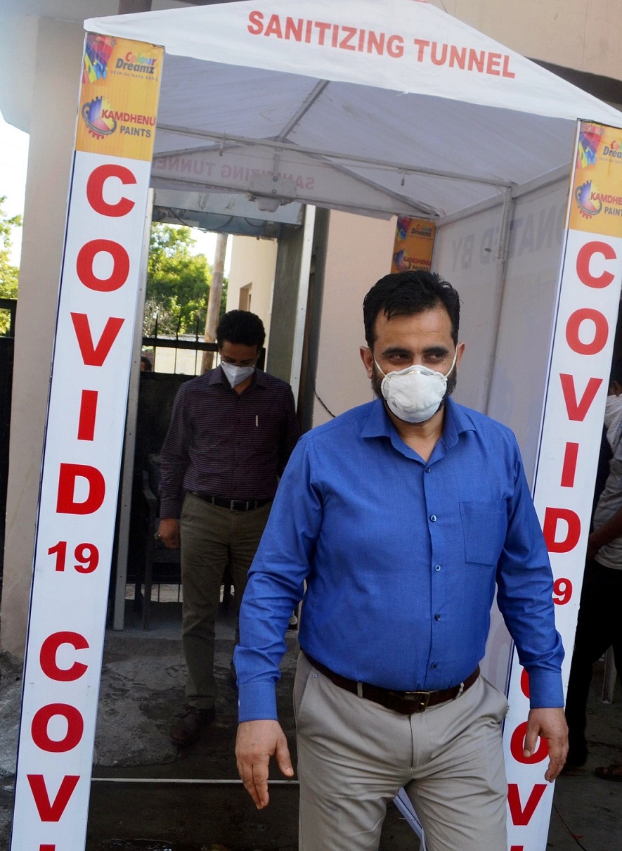 Sanitization tunnel installed at DC Office Jammu