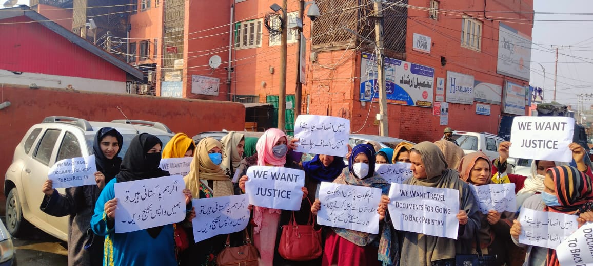 Pakistani brides of former Kashmiri militants reiterate deportation demand, stage protest in Srinagar