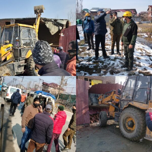 Srinagar Admin launches massive anti encroachment drive along Khushaal Sar lake