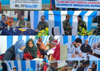 162 Battalion CRPF incollabration with Ayush department Handwara organised Medical camp at Handwara