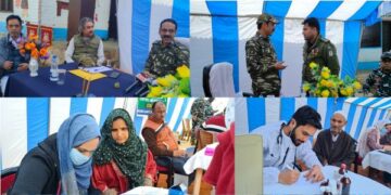 162 Battalion CRPF incollabration with Ayush department Handwara organised Medical camp at Handwara
