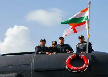 Rajnath rides submarine at Karwar Naval Base