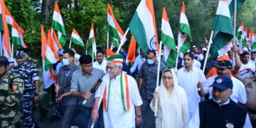 LG Sinha Joins Walkathon to celebrate ‘Har Ghar Tiranga’