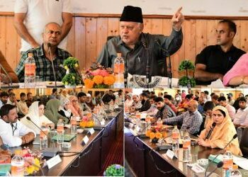 Dr Farooq Abdullah chairs DISHA meeting at Ganderbal