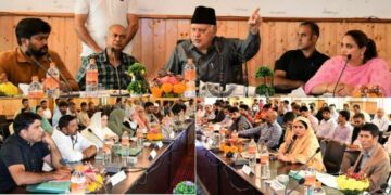 Dr Farooq Abdullah chairs DISHA meeting at Ganderbal