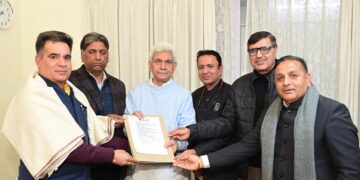 A delegation of BJP leaders called on Lieutenant Governor Shri Manoj Sinha