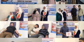 Aqsa International Foundation Organises Blood Donation Camp in Collaboration with Noora Hospital at Military Garrison Chattabal