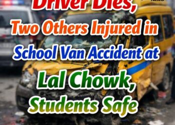 Driver Dies, Two Others Injured in School Van Accident at Lal Chowk, Students Safe