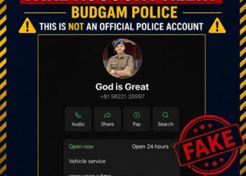 FIR Filed in Budgam Over Fake WhatsApp Account Impersonating SSP