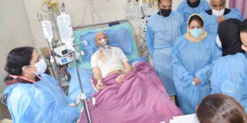 Health Minister Visits Ailing Father of MP Er. Rashid at SMHS Hospital