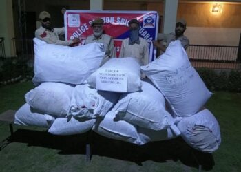 Anantnag Police Seizes Largest Haul of Narcotics in a Single day. 166+ Kgs Ganja/Charas & ₹18,700 Recovered. 4 Big fishes detained. Probe Underway